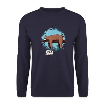 Paresseux - Sweat-shirt Unisexe - marine - Devant - Alina (178cm) & Michal (187cm)