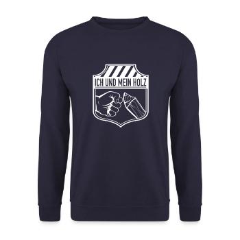 Ich und mein Holz - Unisex Pullover - Navy - Vorne - Alina (178cm) & Michal (187cm)