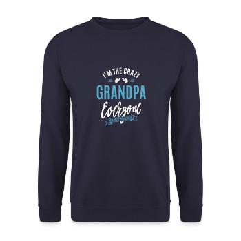 I'm The Crazy Grandpa - Unisex Sweatshirt - navy - Front - Alina (178cm) & Michal (187cm)