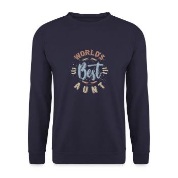 World's Best Aunt - Unisex Sweatshirt - navy - Front - Alina (178cm) & Michal (187cm)