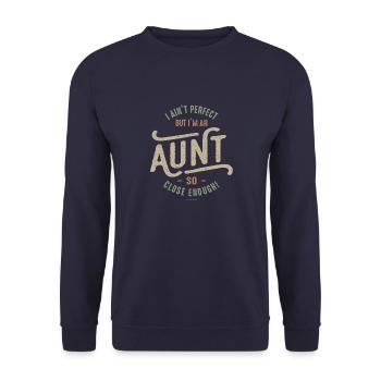 Perfect Aunt - Unisex Sweatshirt - navy - Front - Alina (178cm) & Michal (187cm)