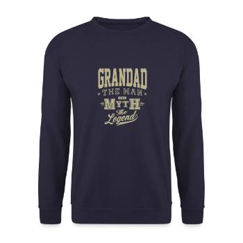 Grandad The Legend - Unisex Sweatshirt - navy - Front - Alina (178cm) & Michal (187cm)