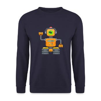 Roboter - Unisex Pullover - Navy - Vorne - Alina (178cm) & Michal (187cm)