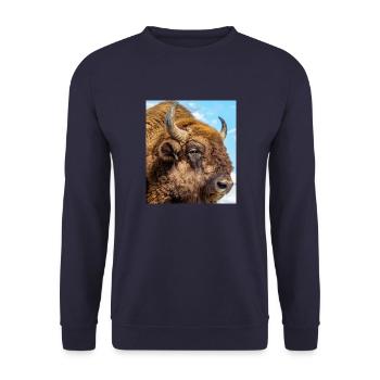 Bison d’europe - Sweat-shirt Unisexe - marine - Devant - Alina (178cm) & Michal (187cm)