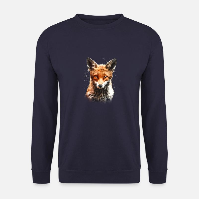 Fuchs mit Farbklecksen - Unisex Pullover - Navy