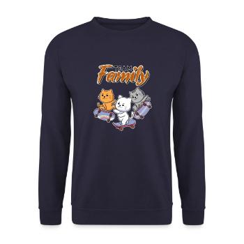 équipe famille chat skateboard bachelorette bière - Sweat-shirt Unisexe - marine - Devant - Alina (178cm) & Michal (187cm)