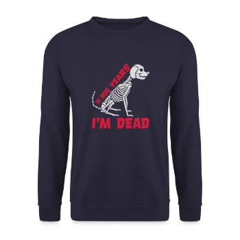 in dog years Dead - Unisex Sweatshirt - navy - Front - Alina (178cm) & Michal (187cm)
