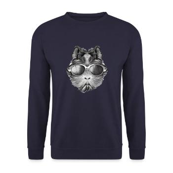 Lunettes de soleil cool cochon d’Inde design amusant 11 - Sweat-shirt Unisexe - marine - Devant - Alina (178cm) & Michal (187cm)