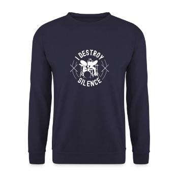 Schlagzeuger, Schlagzeuger, lustige Phrase - Unisex Pullover - Navy - Vorne - Alina (178cm) & Michal (187cm)