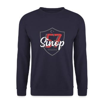 Sinop - Unisex Sweatshirt - navy - Front - Alina (178cm) & Michal (187cm)