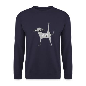 Cosmo, der Graue Chiwawa - Unisex Pullover - Navy - Vorne - Alina (178cm) & Michal (187cm)