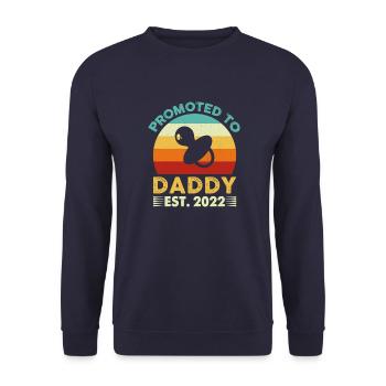 Drôle promu à papa est. 2022 - Sweat-shirt Unisexe - marine - Devant - Alina (178cm) & Michal (187cm)