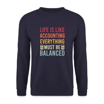 Buchhalter Accountant Finanzexperten Sprüche - Unisex Pullover - Navy - Vorne - Alina (178cm) & Michal (187cm)