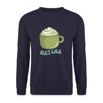 Matcha - Unisex Pullover - Navy - Vorne - Alina (178cm) & Michal (187cm)