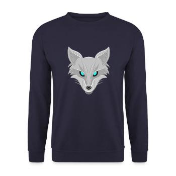 Renard argenté - Design élégant d’amoureux des animaux - Sweat-shirt Unisexe - marine - Devant - Alina (178cm) & Michal (187cm)