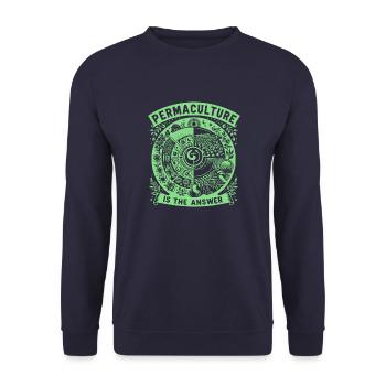 Permaculture Is The Answer - Unisex Sweatshirt - navy - Front - Alina (178cm) & Michal (187cm)