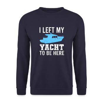 Yacht Segelschiff Vintage Sailing Sprüche - Unisex Pullover - Navy - Vorne - Alina (178cm) & Michal (187cm)