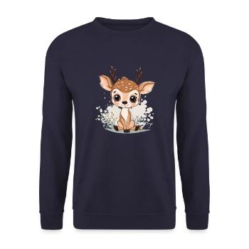 Rehkitz - Unisex Pullover - Navy - Vorne - Alina (178cm) & Michal (187cm)