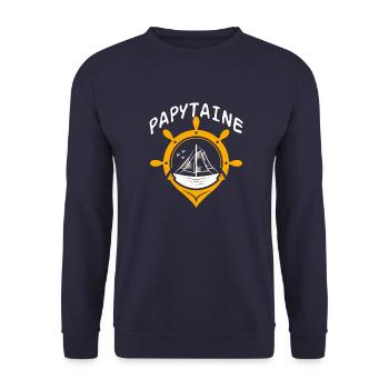 Papytaine - Unisex Pullover - Navy - Vorne - Alina (178cm) & Michal (187cm)