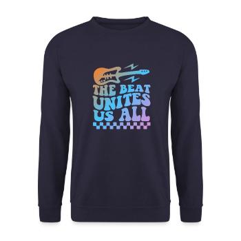 The Beat United Us All Music - Unisex Pullover - Navy - Vorne - Alina (178cm) & Michal (187cm)