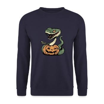 Snake Cobra Halloween Zombie - Unisex Sweatshirt - navy - Front - Alina (178cm) & Michal (187cm)