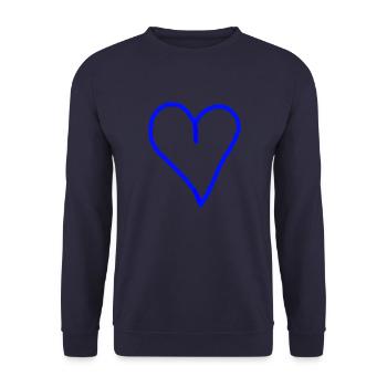 Heart Blue Gift Idea - Unisex Sweatshirt - navy - Front - Alina (178cm) & Michal (187cm)