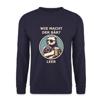 Wie macht der Bär - Unisex Pullover - Navy - Vorne - Alina (178cm) & Michal (187cm)