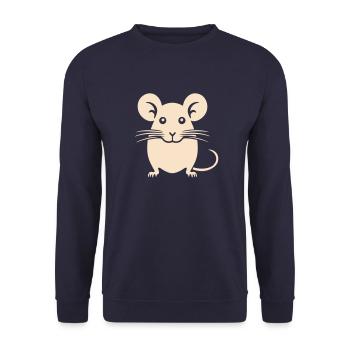 Illustration de souris joyeuse - Sweat-shirt Unisexe - marine - Devant - Alina (178cm) & Michal (187cm)