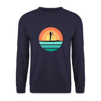 SUP Girl Stand Up Paddle Femme dans Retro Sunset - Sweat-shirt Unisexe - marine - Devant - Alina (178cm) & Michal (187cm)