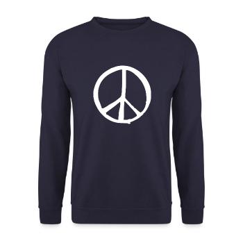 Peace sign - Unisex Sweatshirt - navy - Front - Alina (178cm) & Michal (187cm)