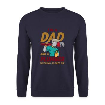 I'm A Dad And Plumber Funny Plumber Father - Unisex Pullover - Navy - Vorne - Alina (178cm) & Michal (187cm)