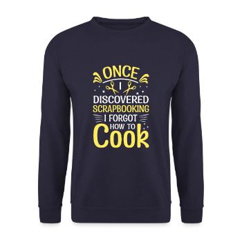 Scrapbooking Card Making Saying - Unisex Sweatshirt - navy - Front - Alina (178cm) & Michal (187cm)