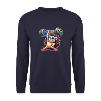 Entraînement physique Hedgehog Barbell - Sweat-shirt Unisexe - marine - Devant - Alina (178cm) & Michal (187cm)