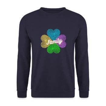 Family - Sweat-shirt Unisexe - marine - Devant - Alina (178cm) & Michal (187cm)