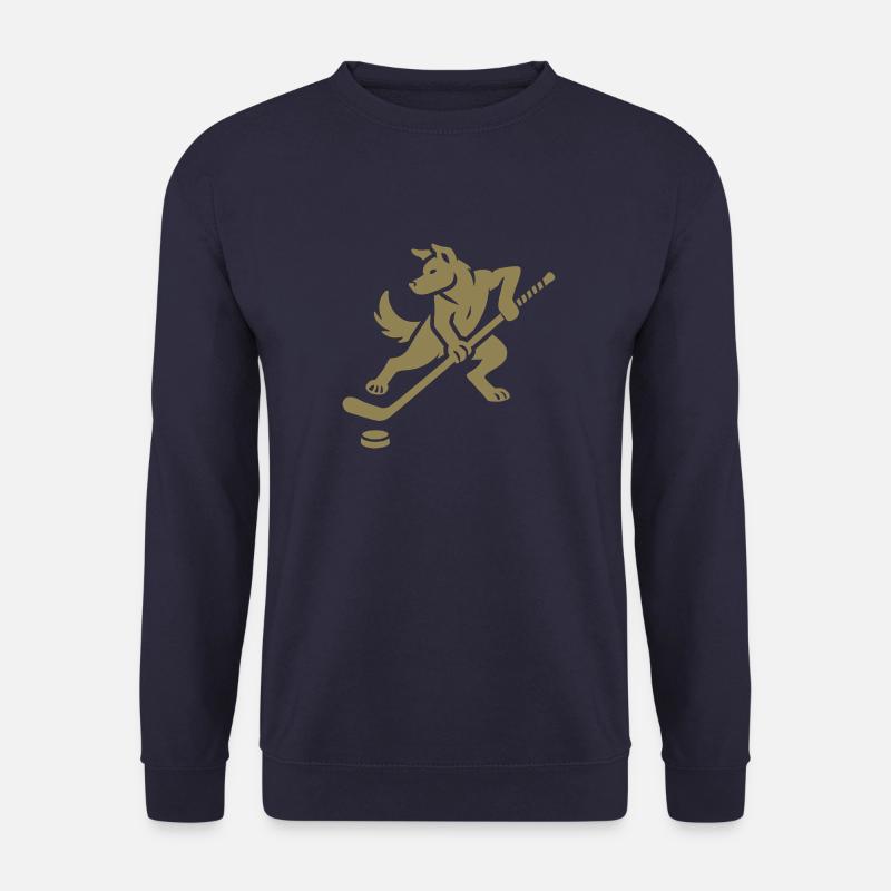 Husky Silhouette Eishockey Minimalistisches Design - Unisex Pullover - Navy