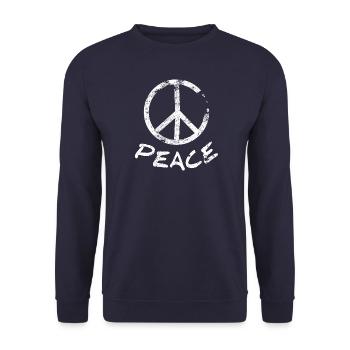 Signe de paix Peace Graffiti Style d’art urbain - Sweat-shirt Unisexe - marine - Devant - Alina (178cm) & Michal (187cm)