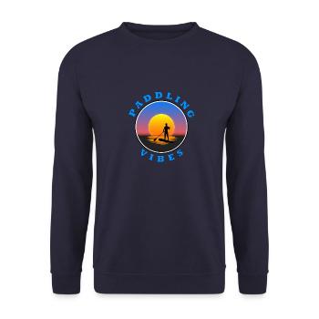 Paddling Vibes - Sun - Paddle Boarder - Unisex Sweatshirt - navy - Front - Alina (178cm) & Michal (187cm)