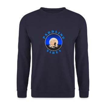 Paddel-Vibes - Mond - Paddle Boarder - Unisex Pullover - Navy - Vorne - Alina (178cm) & Michal (187cm)