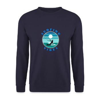 Surfing Vibes – retro 3 - Kitesurfer - Unisex Pullover - Navy - Vorne - Alina (178cm) & Michal (187cm)