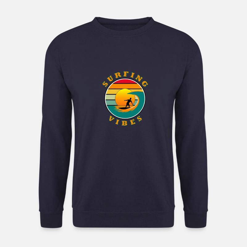 Surfing Vibes – Sonne retro - Surfer - Unisex Pullover - Navy