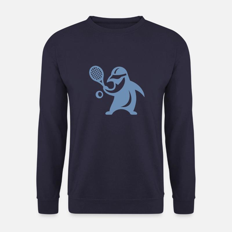 Minimalistischer Pinguin Tennis Silhouette - Unisex Pullover - Navy