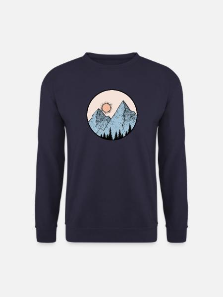 paysage montagne, logo rond - Sweat-shirt Unisexe - marine