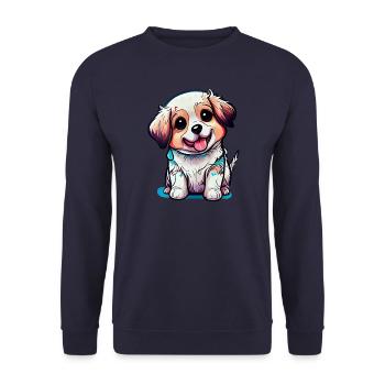 Incarne la joie pure que les chiens nous apportent - Sweat-shirt Unisexe - marine - Devant - Alina (178cm) & Michal (187cm)