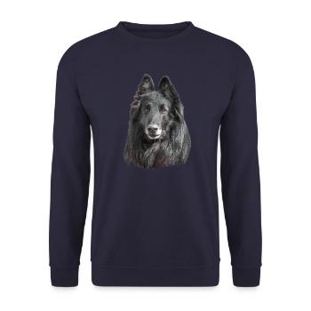 Groenendael Belgian Shepherd - Unisex Sweatshirt - navy - Front - Alina (178cm) & Michal (187cm)