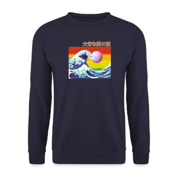 The great wave of love (is unstoppable) - Unisex Sweatshirt - navy - Front - Alina (178cm) & Michal (187cm)