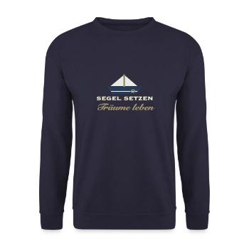 Mettez les voiles, vivez vos rêves - Dicton maritime - Sweat-shirt Unisexe - marine - Devant - Alina (178cm) & Michal (187cm)