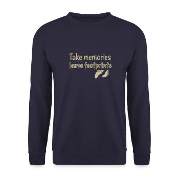 Take memories, leave footprints - Unisex Sweatshirt - navy - Front - Alina (178cm) & Michal (187cm)