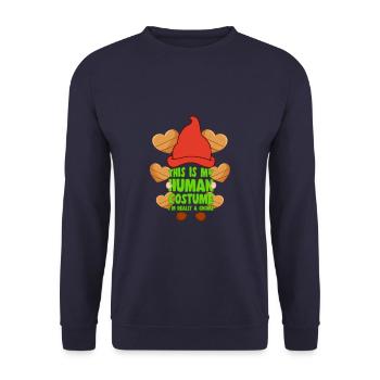 C’est mon costume humain Je suis un cadeau d’amoureux des gnomes - Sweat-shirt Unisexe - marine - Devant - Alina (178cm) & Michal (187cm)