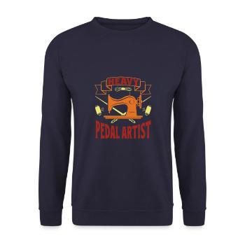 Heavy Pedal Artist - Machine à coudre Quilter - Sweat-shirt Unisexe - marine - Devant - Alina (178cm) & Michal (187cm)