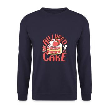 Cake Baker all I Need Is Cake Gift - Unisex Sweatshirt - navy - Front - Alina (178cm) & Michal (187cm)